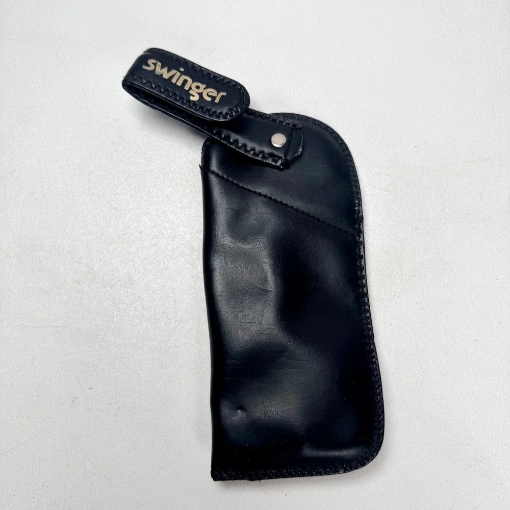 Vintage Swinger Leather Eyeglass Glasses Case Holder Belt Loop Clip Black Swivel